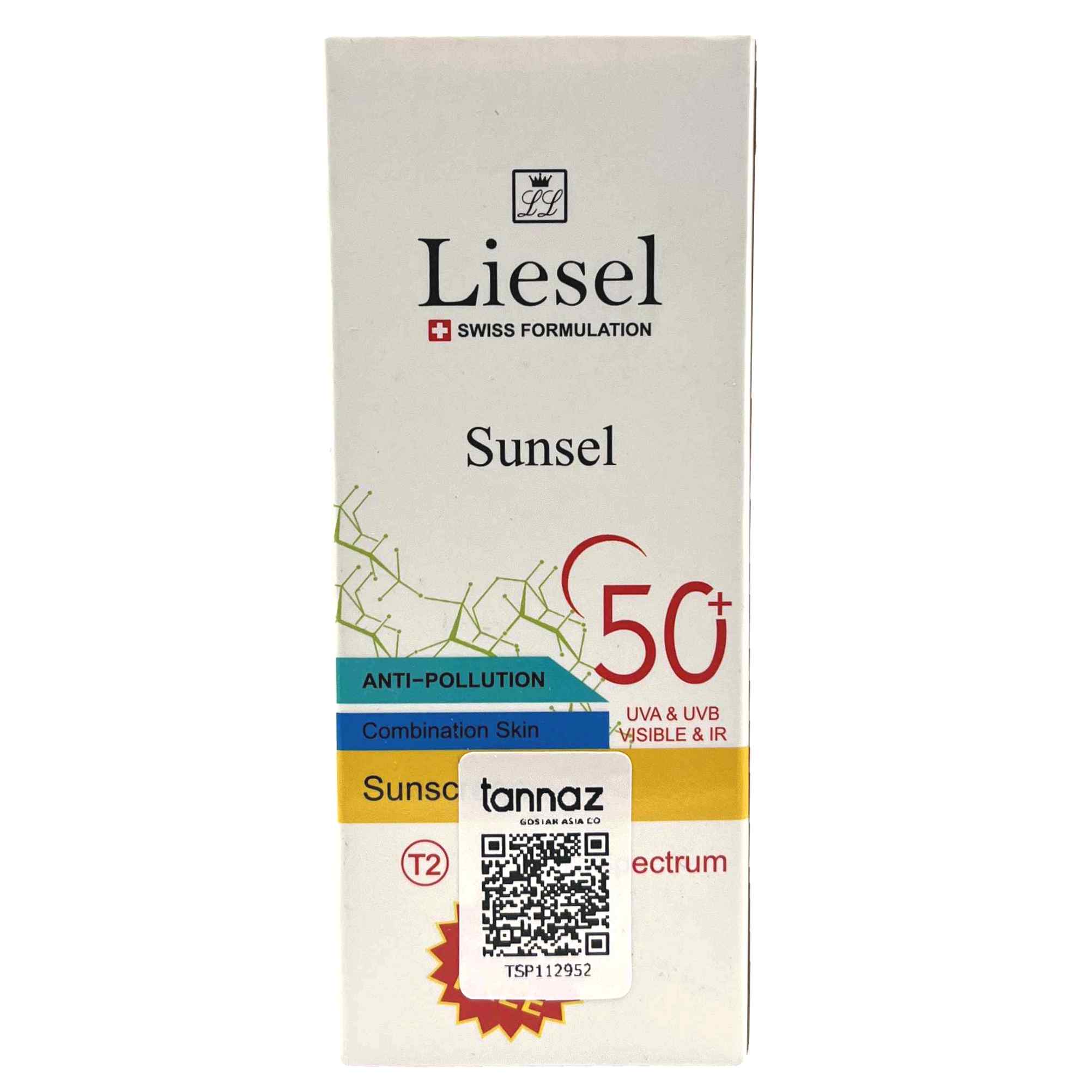 کرم ضد آفتاب رنگی T2 سانسل پوست مختلط لایسل Liesel Sunsel